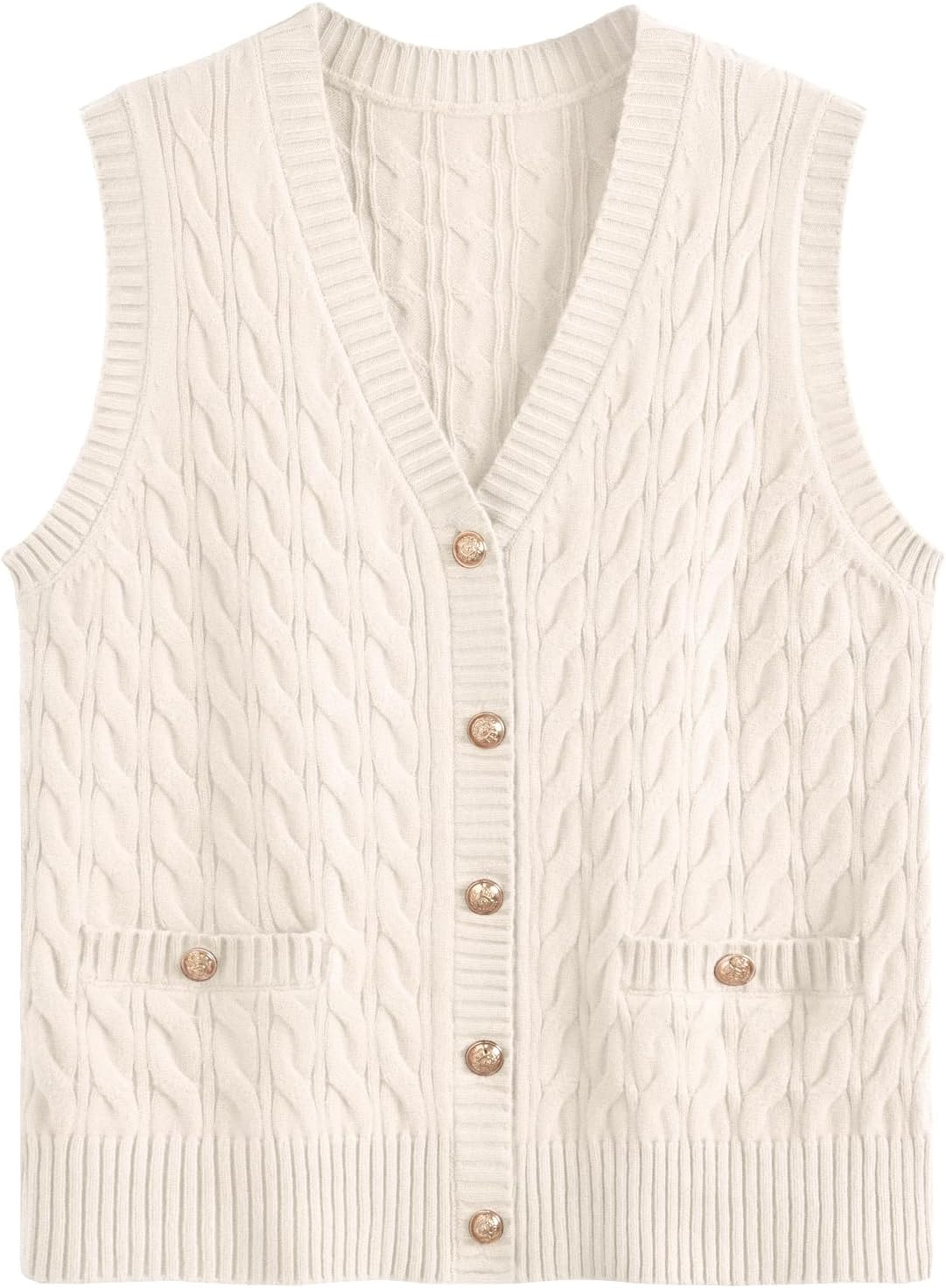 Womens Sweater Vests Fashion Casual Cable Knit V Neck Trendy Tank Tops Sleeveless Cute Spring Outfits 2025