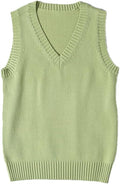 Women’s Sweater Vest V Neck Uniform Kint Vests Solid Classic Sleeveless Pullover Sweaters Tops