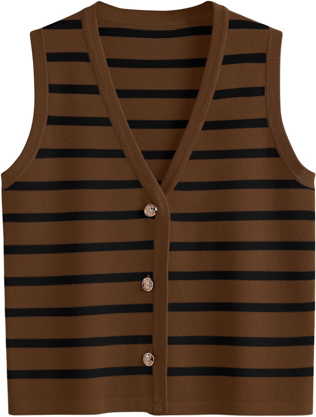 Vest Tops for Women Striped Sweater Vest 2025 Summer Crochet Cropped Button Up Work Tank Top Outfits Clothes