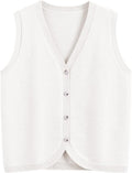 Vest Tops for Women Sleeveless Knit Sweater Vests Button Down V Neck Casual Clothes Trendy Spring Outfits 2025